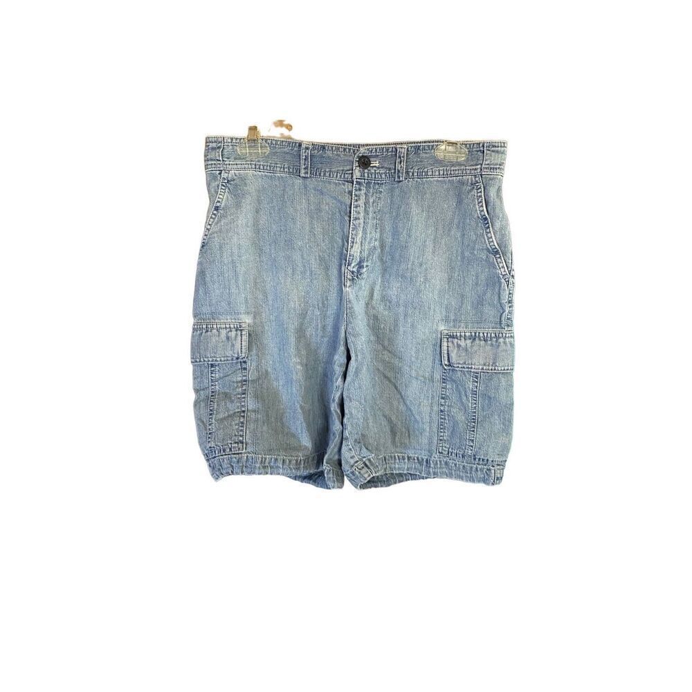Lauren Jean co women’s white wash denim cargo shorts size 6